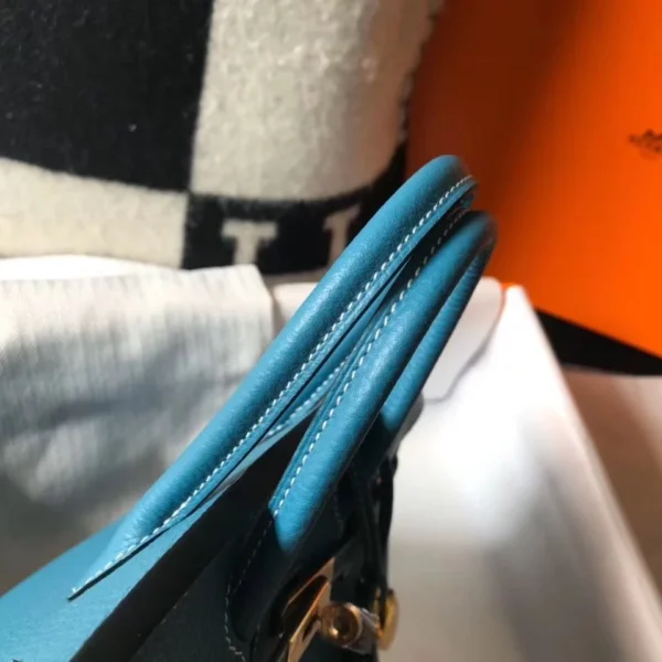 hermes柏金包25cm藍色Jean Clemence皮革GHW-HW014：圖片 3